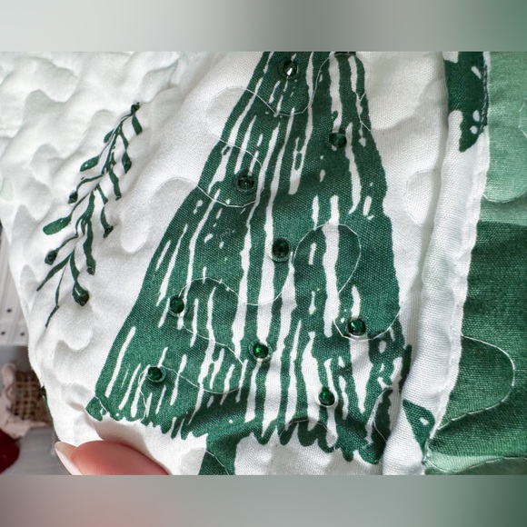 Handmade 🧵 🪡 Upcycled Evergreen Rhinestone Embellished Robe Coat - Picture 12 of 12